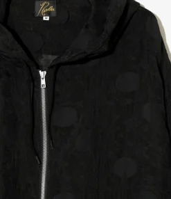 Zipped Work Hoody - Black - Shrunken Jacquard / Polka Dots