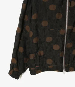Zipped Work Hoody - Brown - Shrunken Jacquard / Polka Dots