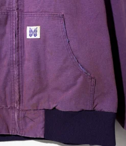 Zipped Work Hoody - Purple - 11oz Cotton Oxford