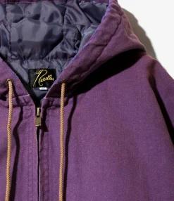 Zipped Work Hoody - Purple - 11oz Cotton Oxford