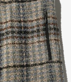 Zipped W.U. Pant - Sax/Brown/Grey - W/PE/PC/AP/N Plaid Tweed