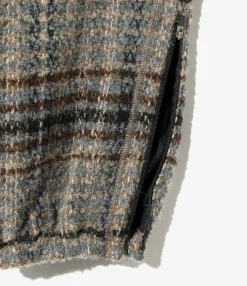 Zipped W.U. Pant - Sax/Brown/Grey - W/PE/PC/AP/N Plaid Tweed